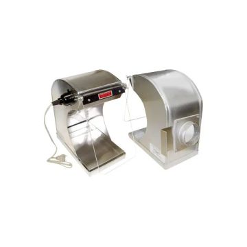 Aluminum Splash Hood, 10" Wide With Light On Left, Shield & 3" Flange With Blast Gate