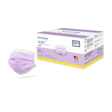 ASTM Level 1, Premium disposable face mask, made in the USA, Sea Lavender