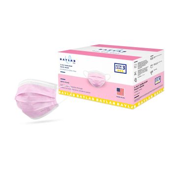 ASTM Level 3, Premium disposable face mask, made in the USA, Coral Pink