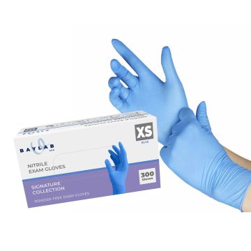 100% Nitrile Gloves - Blue, XS 300 pcs, CASE